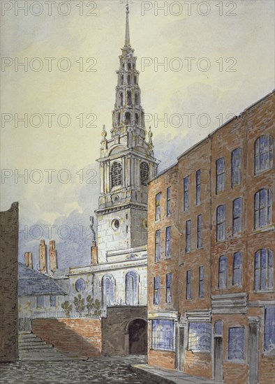 Church of St Bride, Fleet Street, City of London, c1815. Artist: William Pearson