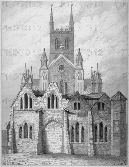 St Saviour's Church (Southwark Cathedral), Southwark, London, c1825. Artist: Anon