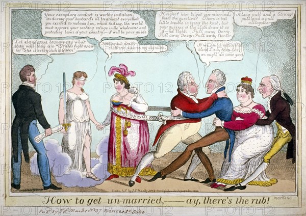 'How to get un-married, ay, there's the rub!', 1820. Artist: JL Marks ...