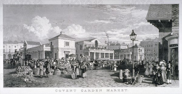 Covent Garden Market, Westminster, London, 1827. Artist: Frederick James Havell