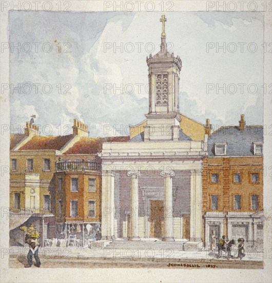 St Mark's Church, North Audley Street, London, 1827. Artist: Robert ...