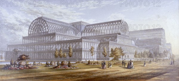 View of the Crystal Palace and its surrounding park, Sydenham, Bromley, London, 1854. Artist: Anon