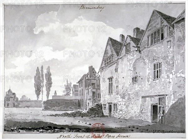 North front of Bermondsey House, London, 1816. Artist: John Chessell ...