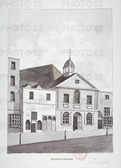 South-west view of Knightsbridge Chapel, London, c1796. Artist: Anon