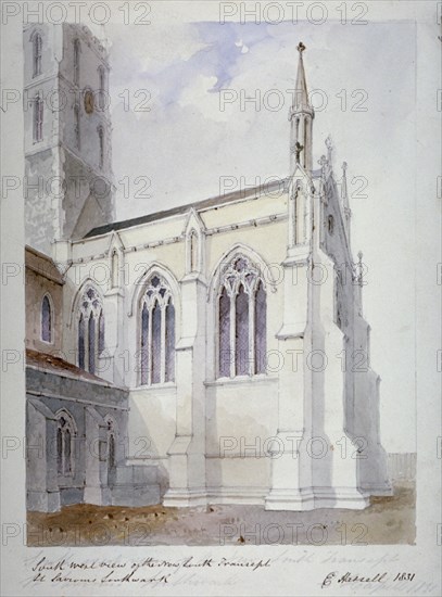 Southwark Cathedral, London, 1831. Artist: Edward Hassell