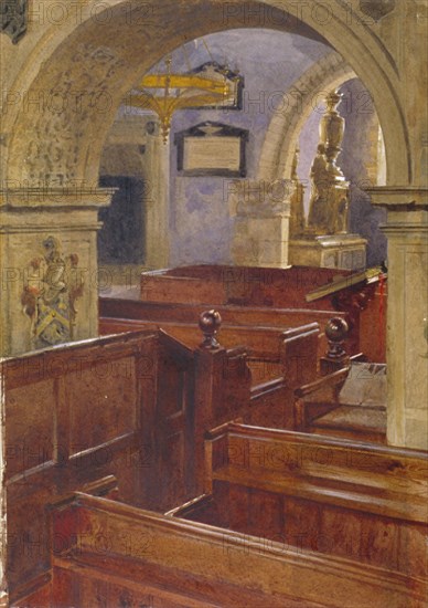 Interior view of All Saints Church, Chelsea, London, 1880. Artist: John Crowther