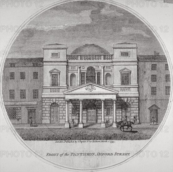 Front view of the Pantheon on Oxford Street, Westminster, London, 1795. Artist: Anon