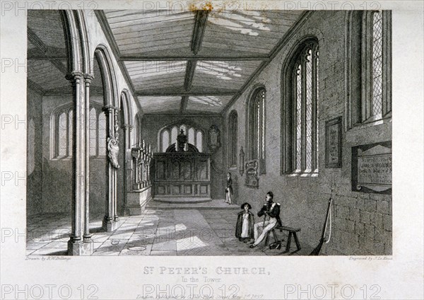 Chapel of of St Peter ad Vincula, Tower of London, 1837. Artist: John Le Keux