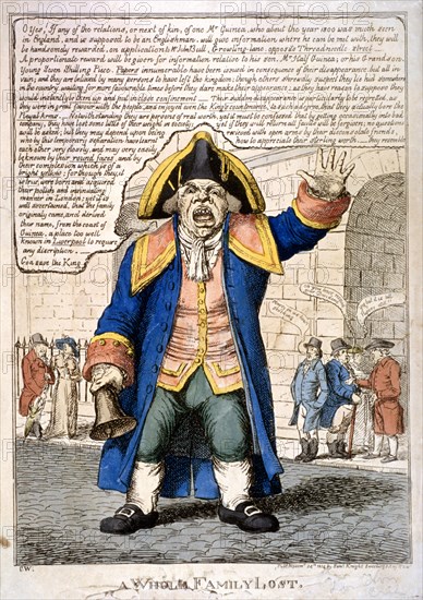 A beadle outside the Bank of England, London, 1814. Artist: C Williams