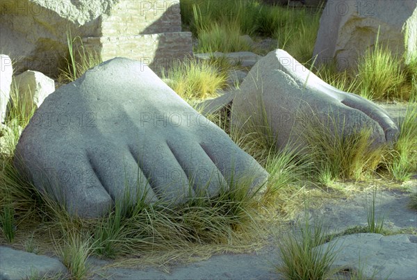 Feet from a colossal statue, Karnak, Egypt. Artist: Tony Evans