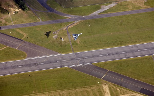 Last flying Vulcan bomber taking off from RAF Waddington, Lincolnshire, 2009