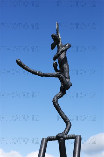 The Cricketer', sculpture by Barry Flanagan, Jesus College, Cambridge, Cambridgeshire, 2015