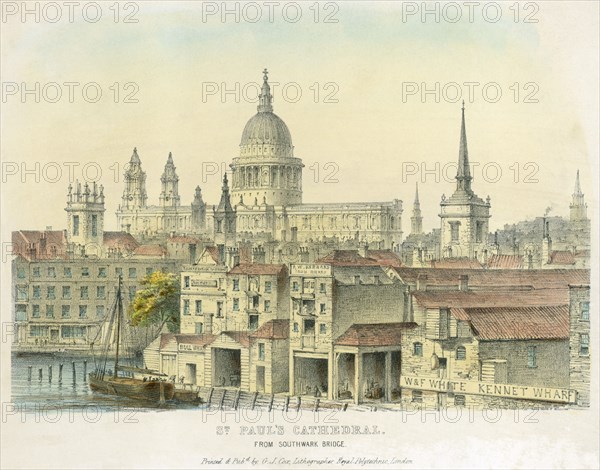 St Paul's Cathedral, City of London, 1825