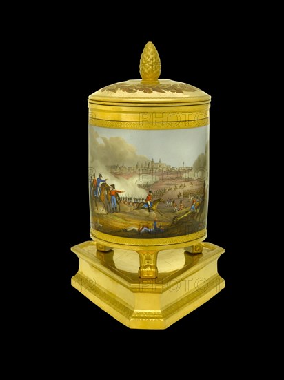 Ice pail showing the Battle of Salamanca, Spain, 1812 (1817-1819)