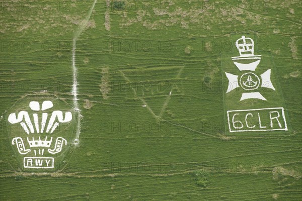 Chalk military badges, Fovant Down, Wiltshire, 2016