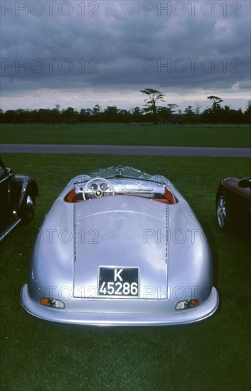 Rear view of Porsche spyder. Artist: Unknown.