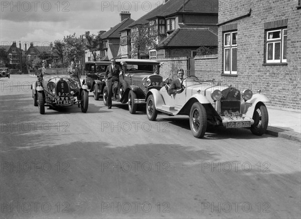 1930 Alfa-Romeo, Chrysler Coupe and Bugatti Type 43 2262cc. Artist: Bill Brunell.