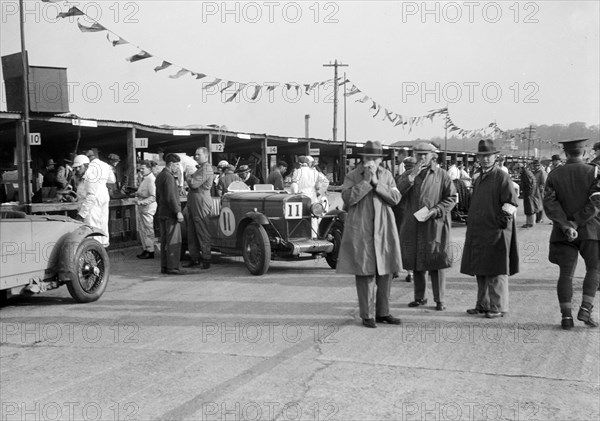 Talbot 105 of Tim Rose-Richards and John Cobb at the JCC Double Twelve race, Brooklands,  May 1931. Artist: Bill Brunell.