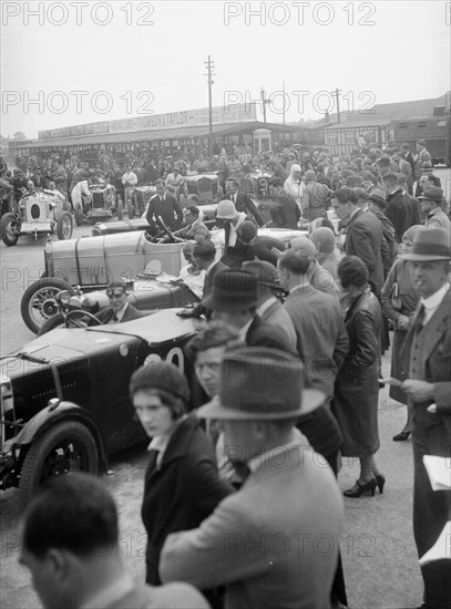 Race meeting at Brooklands. Artist: Bill Brunell.