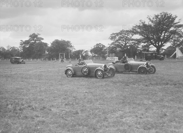 Bugatti Type 43 and Type 44 taking part in the Bugatti Owners Club gymkhana, 5 July 1931. Artist: Bill Brunell.