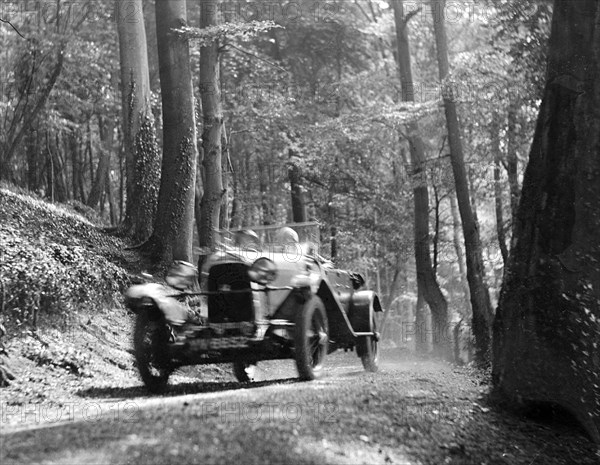 Open high chassis Lagonda taking part in the North West London Motor Club Trial, 1 June 1929. Artist: Bill Brunell.