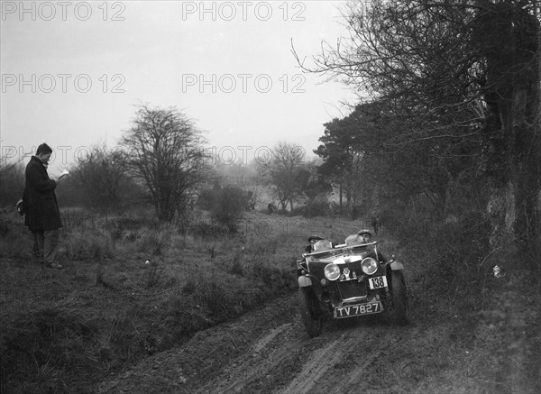 MG J2 of SV Arthur at the Sunbac Colmore Trial, near Winchcombe, Gloucestershire, 1934. Artist: Bill Brunell.