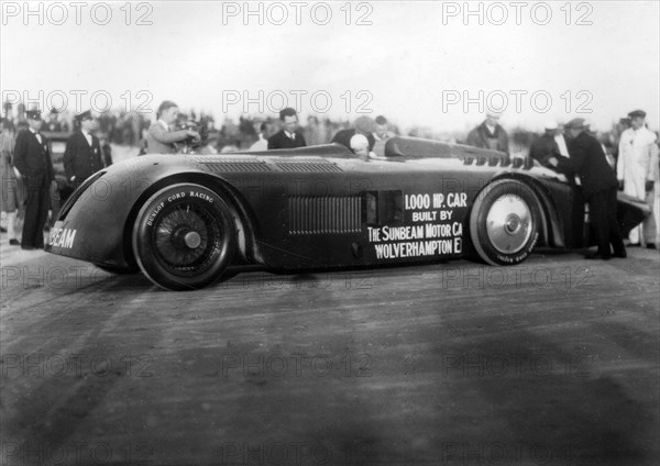 Sunbeam 1000hp World Land speed record attempt at Daytona 1927 Artist: Unknown.