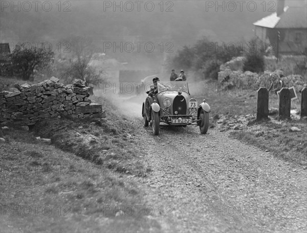 Bugatti Type 40 of HW Blaw competing in the MCC Sporting Trial, 1930. Artist: Bill Brunell.