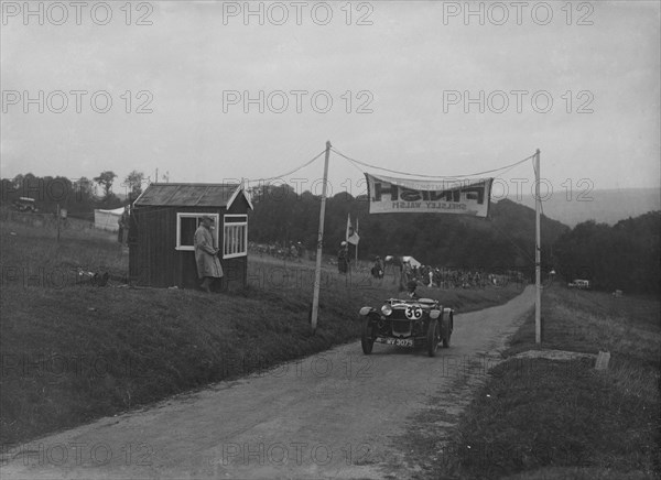 Frazer-Nash TT replica finishing the Shelsley Walsh Hillclimb, Worcestershire, 1935. Artist: Bill Brunell.