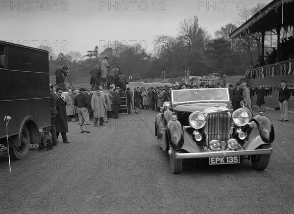 Lagonda open 4-seater tourer, possibly owned by Earl Howe, Crystal Palace, London, 1939. Artist: Bill Brunell.