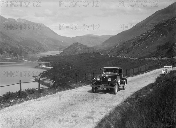 Rover saloon of I Ramsay competing in the RSAC Scottish Rally, 1936. Artist: Bill Brunell.