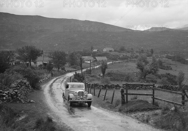 Rover of IH Mackay competing in the RSAC Scottish Rally, 1936. Artist: Bill Brunell.