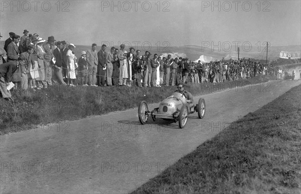 GN-based sprint special car known as Tallulah, Bugatti Owners Club Lewes Speed Trials, Sussex, 1937. Artist: Bill Brunell.