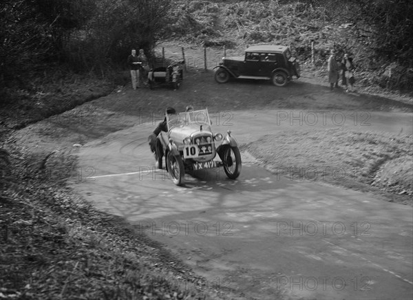 Austin 7 Gordon England Cup competing in the JCC Half-Day Trial, 1930. Artist: Bill Brunell.