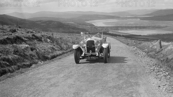 Vauxhall 30/98 of G Warburton competing in the RSAC Scottish Rally, 1934. Artist: Bill Brunell.