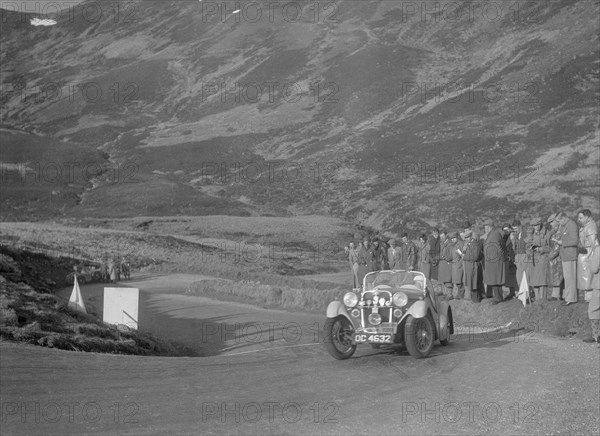 Singer Le Mans of Archie Langley at the RSAC Scottish Rally, Devil's Elbow, Glenshee, 1934. Artist: Bill Brunell.