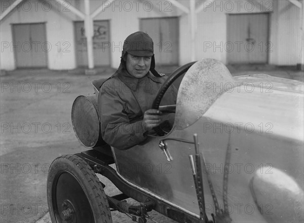 HJC Smith in his Eric-Campbell at the JCC 200 Mile Race, Brooklands, Surrey, 1921. Artist: Bill Brunell.