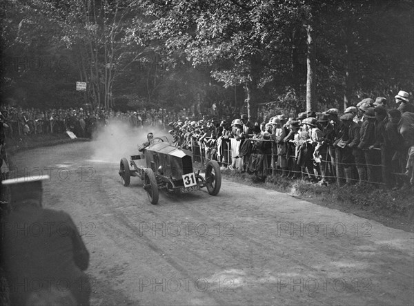 Lanchester 40-50 hp of AJW Millership at the MAC Shelsley Walsh Hillclimb, Worcestershire, 1923. Artist: Bill Brunell.