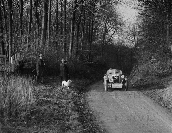 Standard 2-seater MG M Type of S Pepper competing in the MG Car Club Trial, 1931. Artist: Bill Brunell.