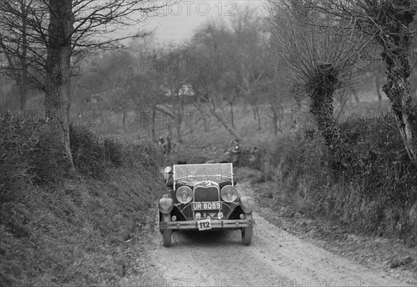 Ford of JW Whalley competing in the NWLMC London-Gloucester Trial, 1931. Artist: Bill Brunell.