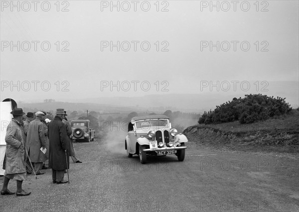 Frazer-Nash BMW 319 of D Impanni competing in the South Wales Auto Club Welsh Rally, 1937 Artist: Bill Brunell.