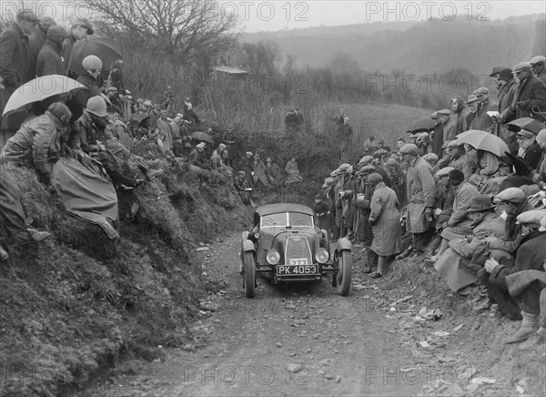 Alta prototype of G Taylor competing in the MCC Lands End Trial, 1930. Artist: Bill Brunell.