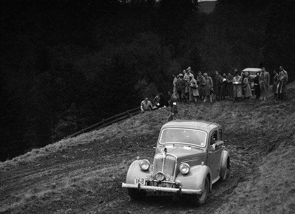 Standard of CCW Burrage competing in the MCC Edinburgh Trial, Roxburghshire, Scotland, 1938. Artist: Bill Brunell.