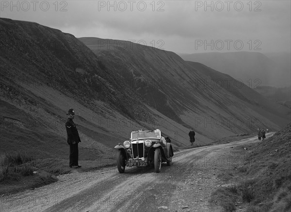 MG PA competing in the MG Car Club Abingdon Trial/Rally, 1939. Artist: Bill Brunell.