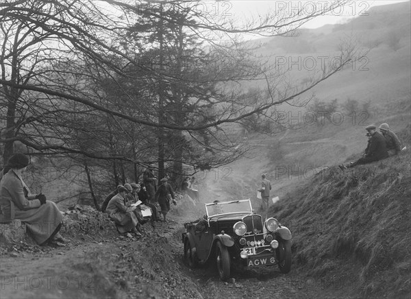 Triumph competing in the MG Car Club Abingdon Trial/Rally, 1939. Artist: Bill Brunell.