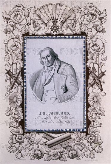 Joseph-Marie Jacquard, inventor of the Jacquard loom, c1850. Artist: Unknown