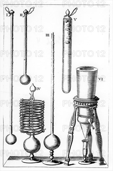 Early thermometers, 1691. Artist: Unknown