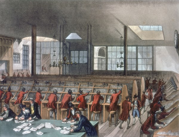 General Post Office, Lombard Street, London, 1808. Artist: Thomas Rowlandson