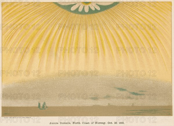 Aurora Borealis or Northern Lights observed from northern Norway, 10 October 1868, (1906). Artist: Unknown