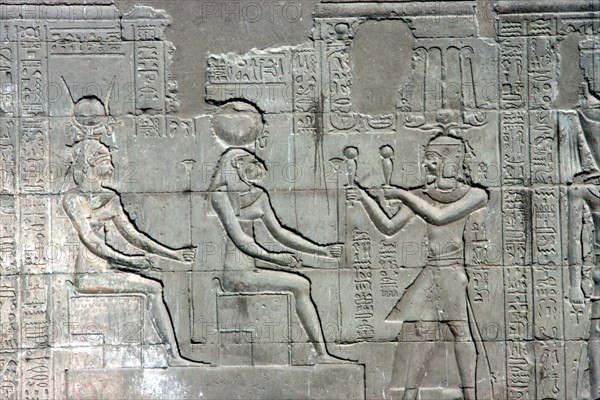 Relief of Pharaoh before Sekhmet, Temple of Khnum, Ptolemaic & Roman Periods. Artist: Unknown